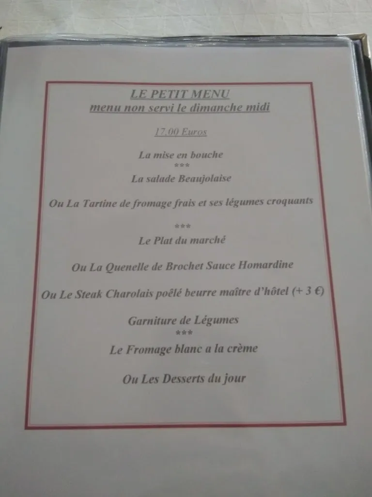 Menu_Hôtel Restaurant La Maison Blanche_Romanèche-Thorins_image_3