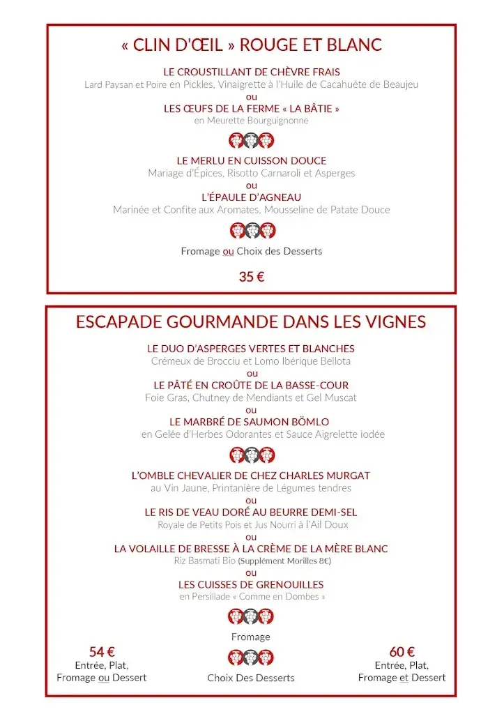 Menu_Restaurant Rouge et Blanc · Georges Blanc_Romanèche-Thorins_image_2