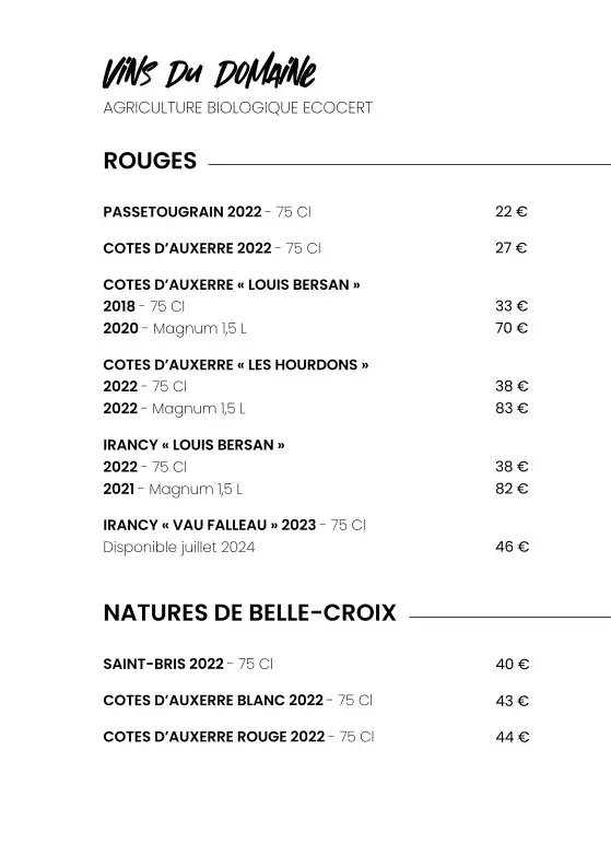 Menu_Restaurant Le Belle Croix_Saint-Bris-le-Vineux_image_4