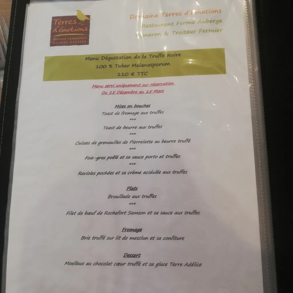 Menu_Restaurant Terres d'émotions_Bourg-de-Péage_image_4