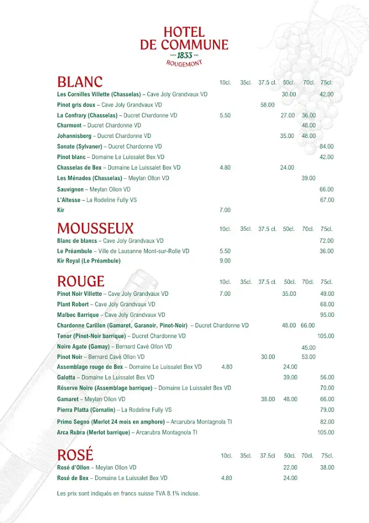 Hôtel de Commune de Rougemont restaurante en Rougemont