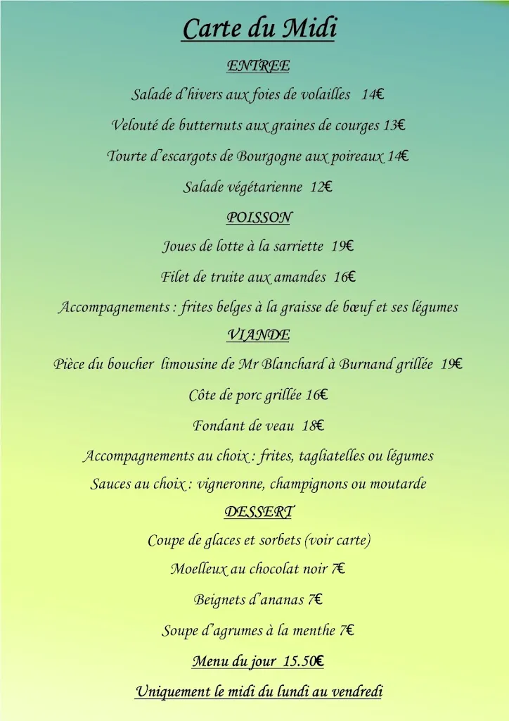 Menu_Hôtel de la Gare & Restaurant 'La Voie Gourmande'_Saint-Gengoux-le-National_image_2