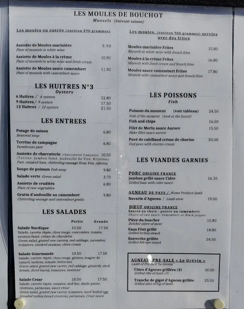 Menu_Restaurant La Fermette_Beauvoir_image_1