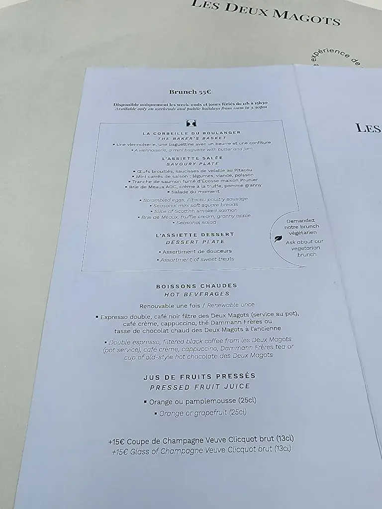 Menu_Les Deux Magots_Paris_image_1