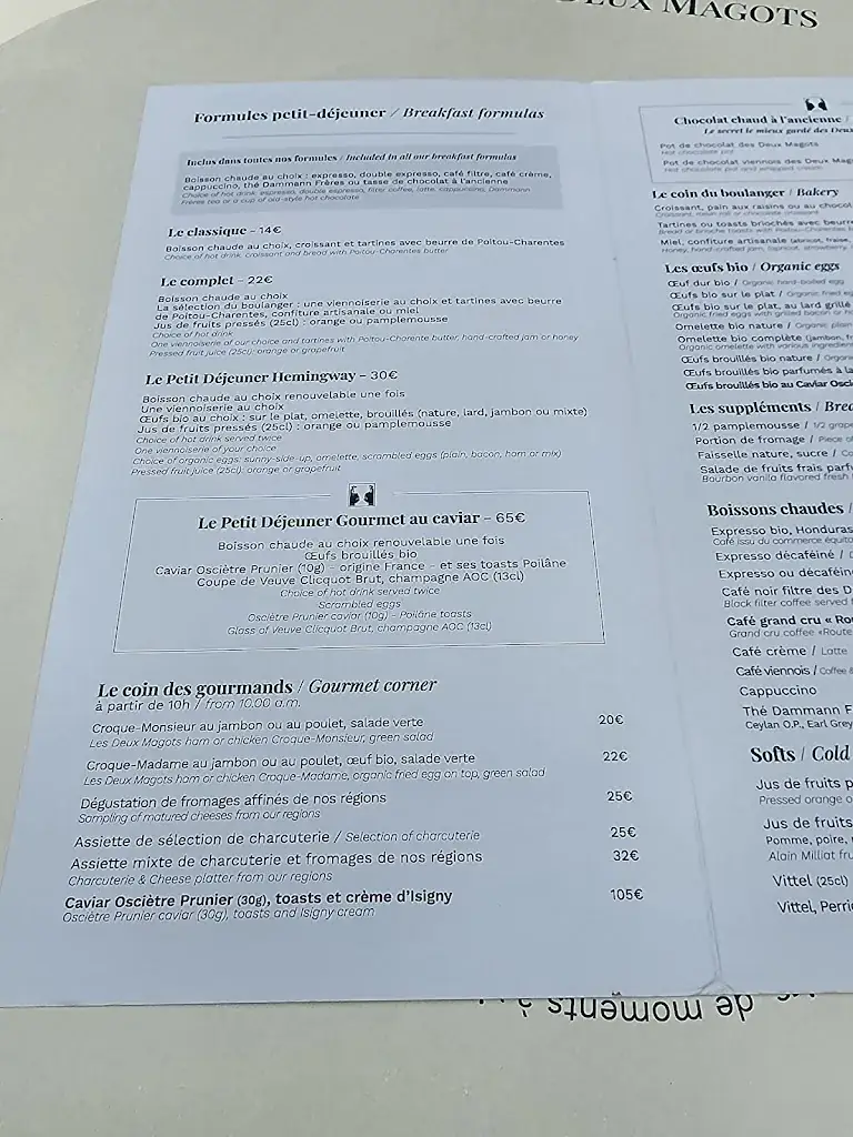 Menu_Les Deux Magots_Paris_image_2