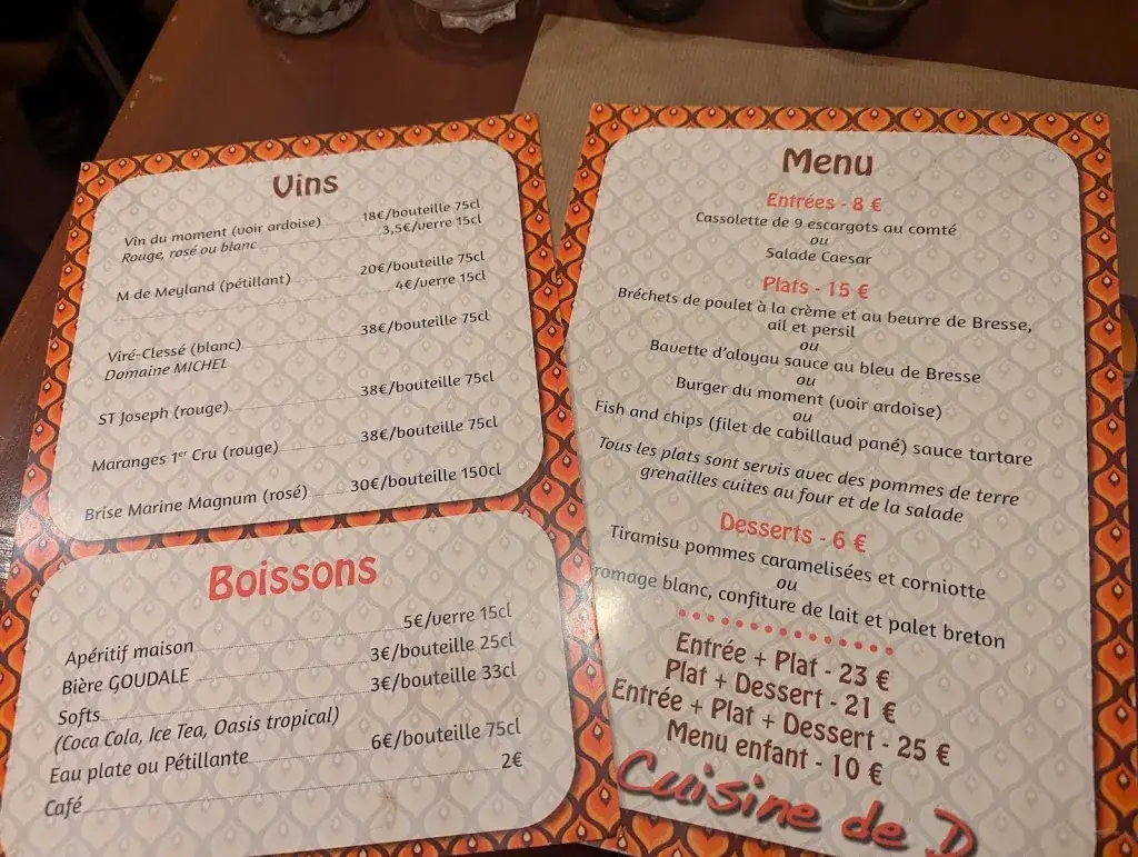 Menu_La Cuisine de D..._Saint-Germain-du-Bois_immagine_2