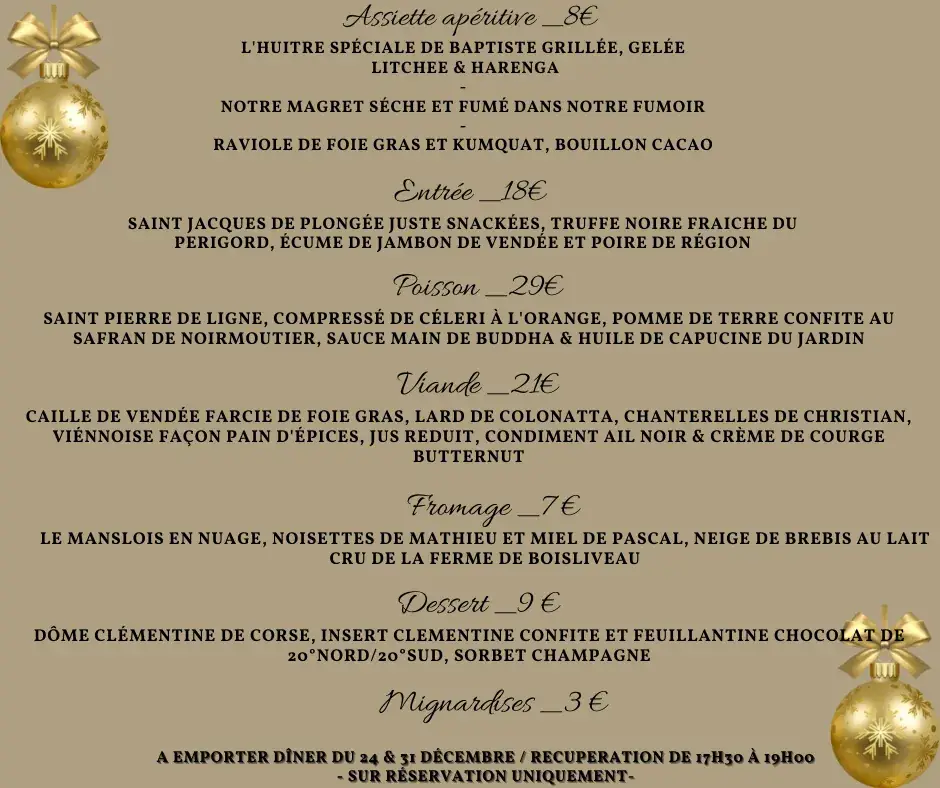 Menu_Restaurant Côté Marais_Beauvoir-sur-Mer_immagine_2