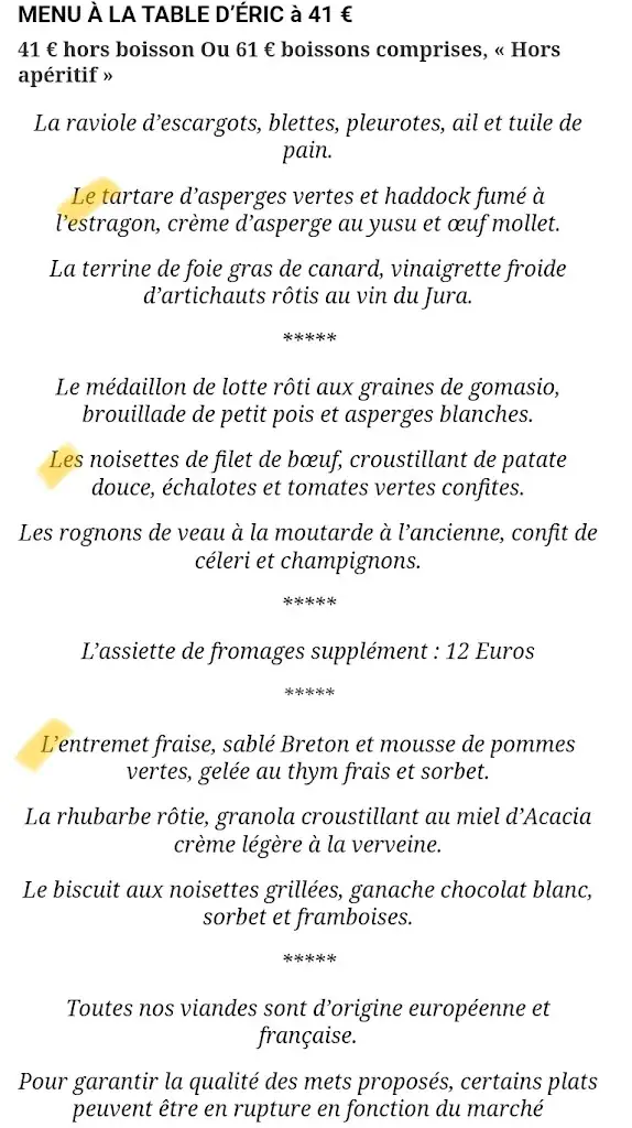 Menu_Restaurant La Flamiche_Roye_image_1