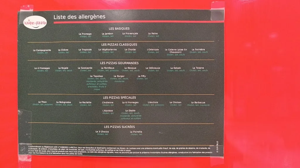 Menu_Le Kiosque à Pizzas_Saint-Apollinaire_immagine_1