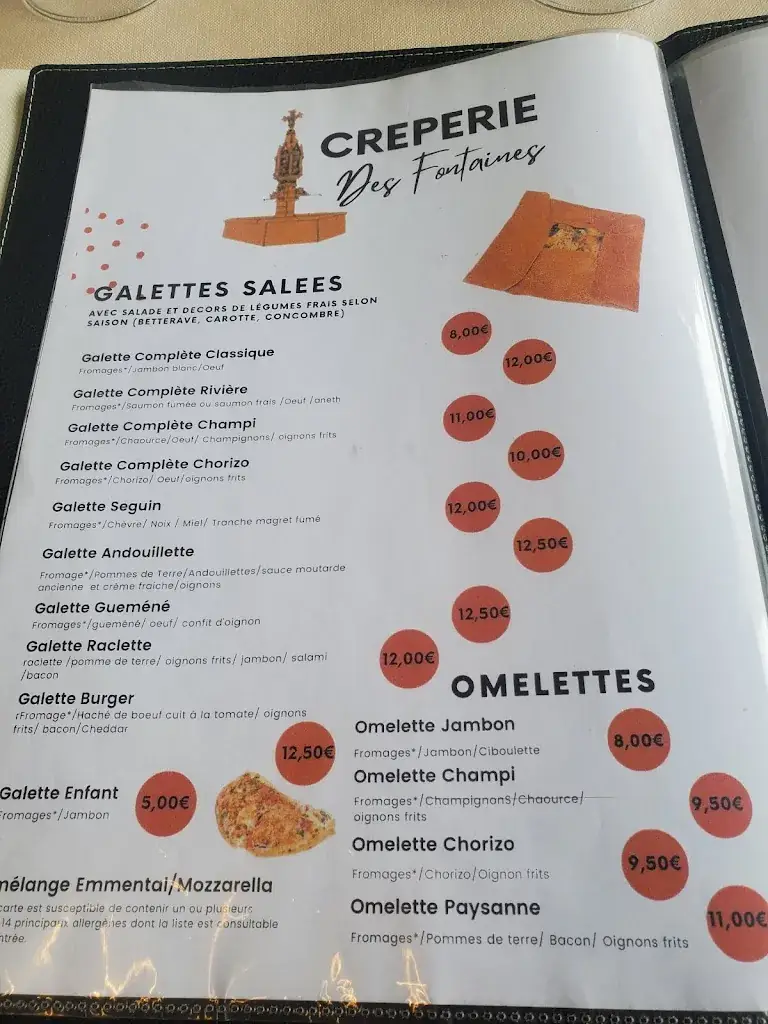 Menu_Restaurant Crêperie des fontaines_Saint-Florentin_image_1