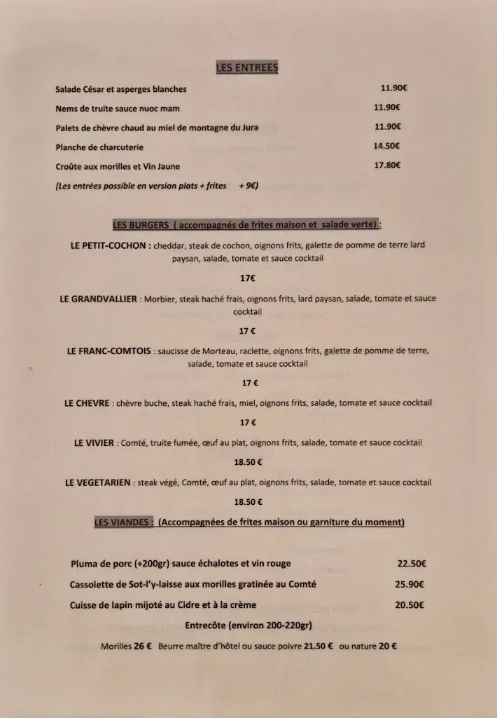 Menu_le Grandvallier_Saint-Laurent-en-Grandvaux_immagine_1