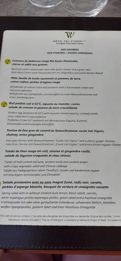 Menu_Restaurant La Table de Val-Vignes_Saint-Hippolyte_image_1