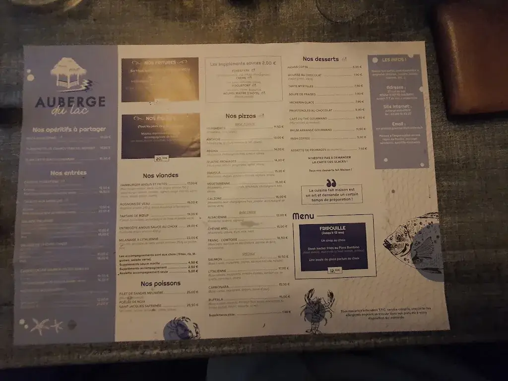 Menu_Auberge Du Lac Du Malsaucy_Évette-Salbert_immagine_3