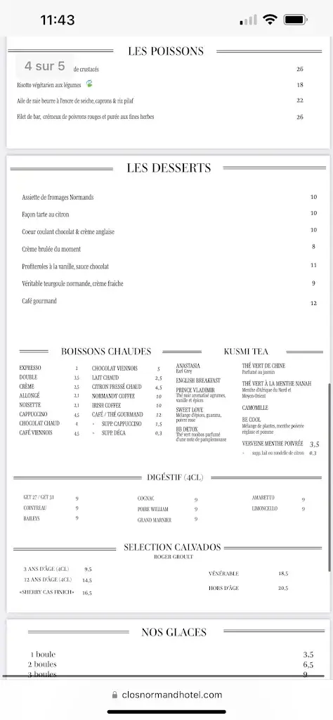 Menu_Le Clos Normand Restaurant Hôtel_Saint-Aubin-sur-Mer_image_2