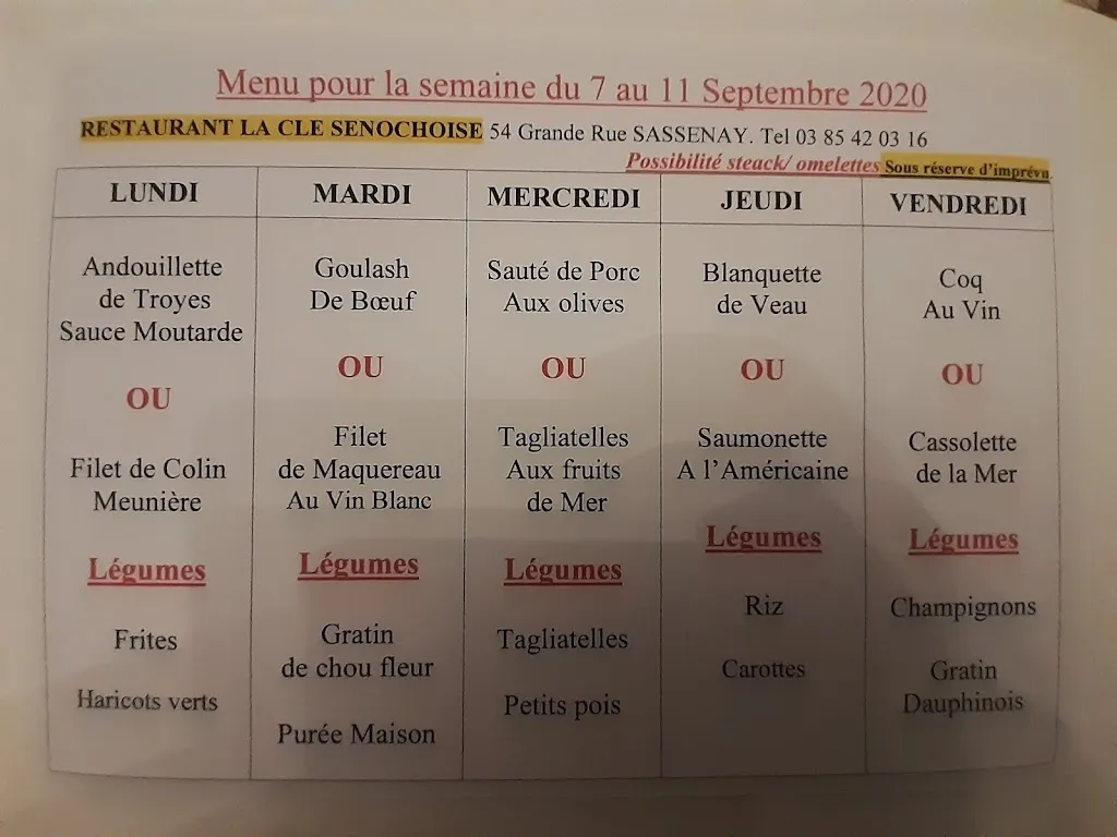 Menu_La Clé Sénochoise_Sassenay_image_1