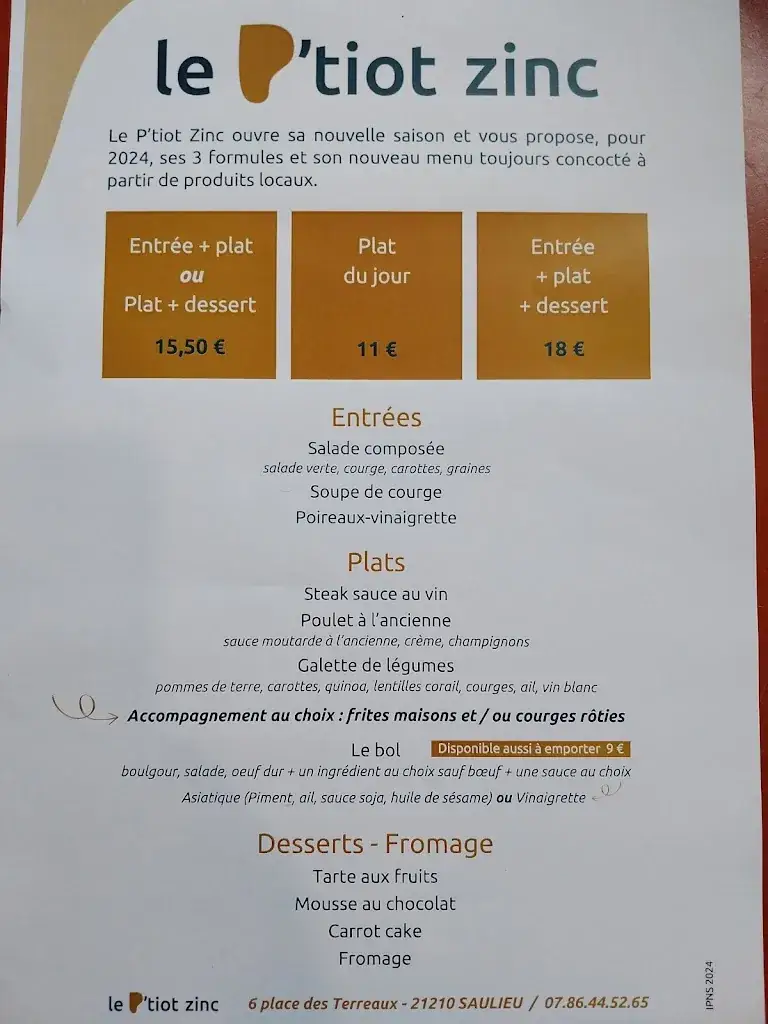 Menu_Le P'tiot Zinc_Saulieu_image_1
