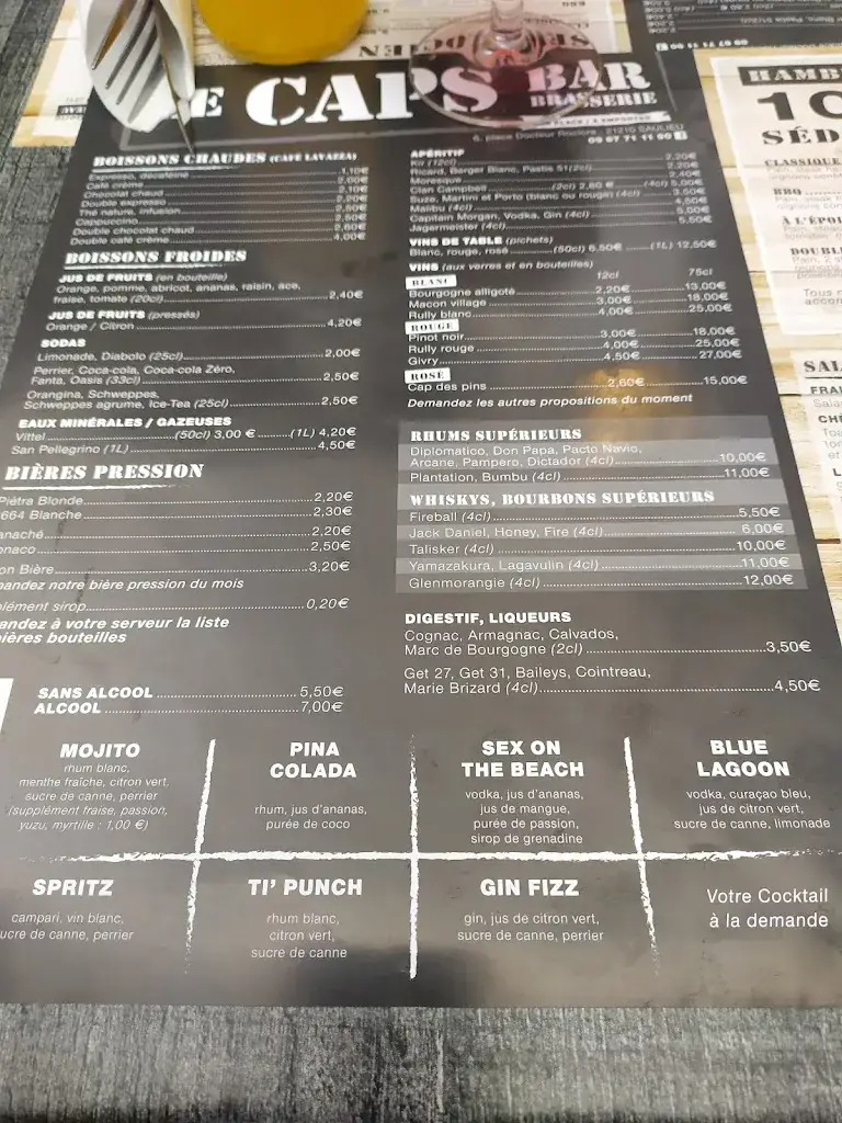 Menu_Le Caps Bar_Saulieu_image_3