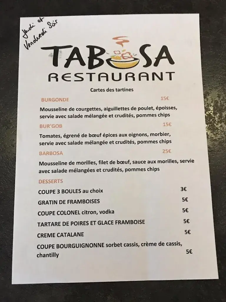 Menu_Restaurant Tabosa_Tavaux_image_1