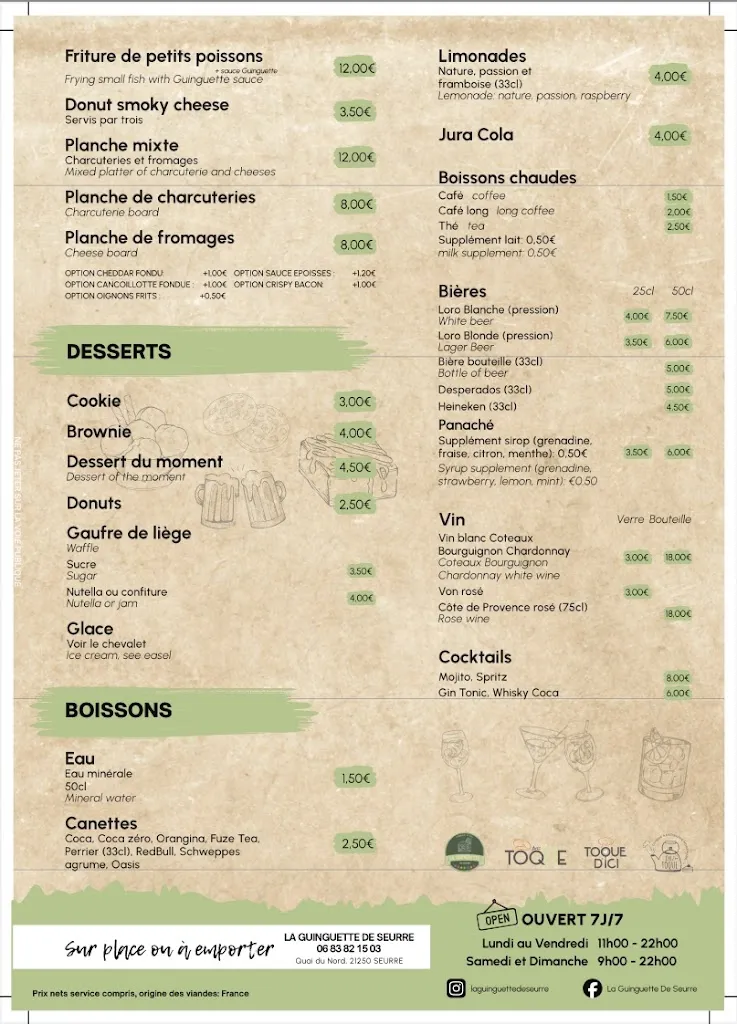 Menu_la Guinguette de Seurre_Seurre_image_1