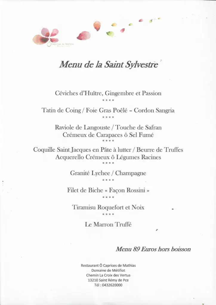 Menu_O Caprices de Mathias_Saint-Rémy-de-Provence_image_1