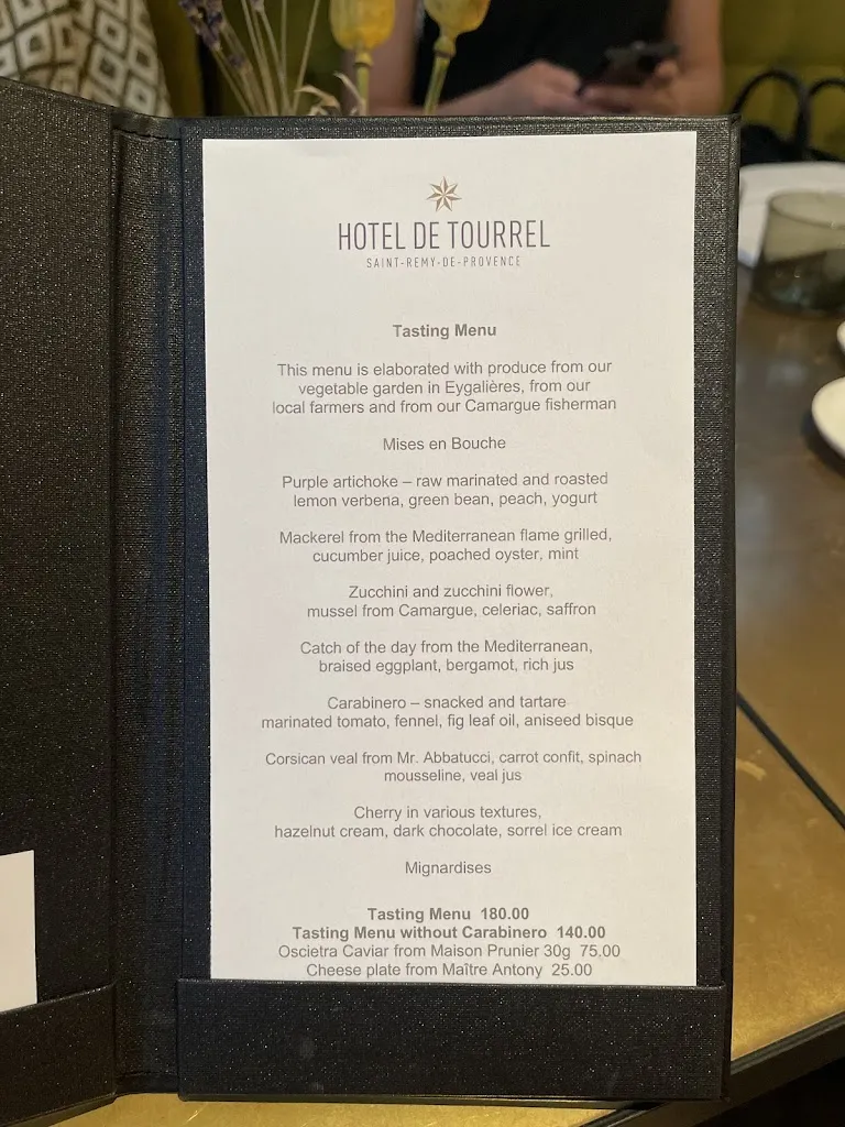 Menu_Restaurant de Tourrel_Saint-Rémy-de-Provence_image_1