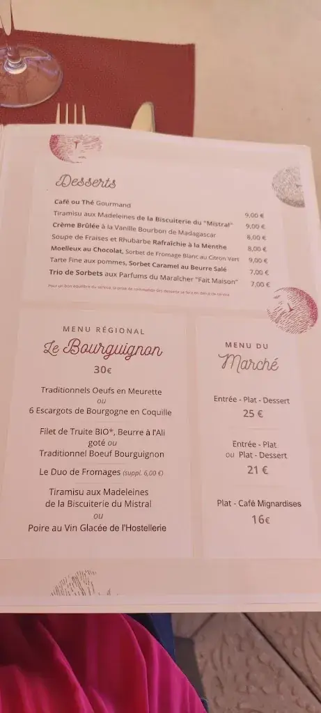 Menü_La Table de l'Hostellerie_Semur-en-Auxois_Bild_2