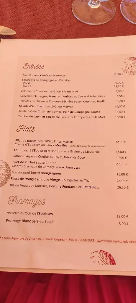 Menü_La Table de l'Hostellerie_Semur-en-Auxois_Bild_3