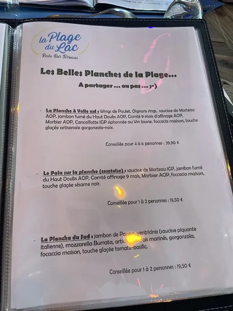 Menu_Bar-Restaurant De La Plage_Vaivre-et-Montoille_immagine_1