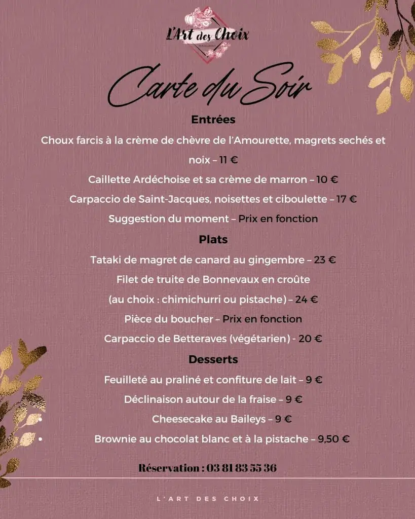 Menu_L'Art Des Choix Vercel_Vercel-Villedieu-le-Camp_image_1