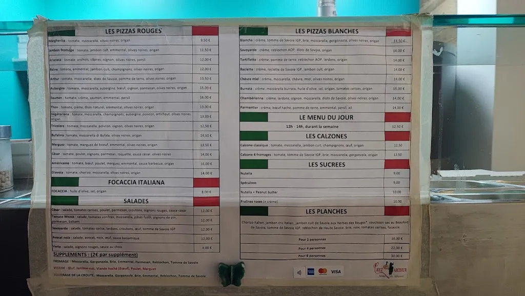 Menu_Chez Arthur Pizzeria_Chambéry_image_1