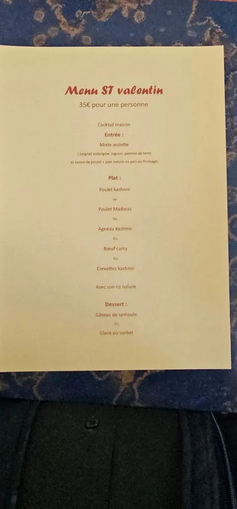 Menu_RESTAURANT LE KASHMIR_Varennes-Vauzelles_immagine_1