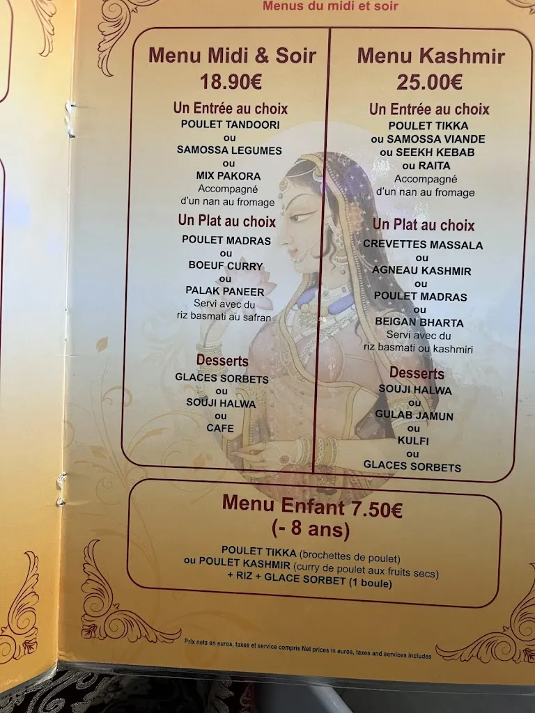 Menu_RESTAURANT LE KASHMIR_Varennes-Vauzelles_immagine_2