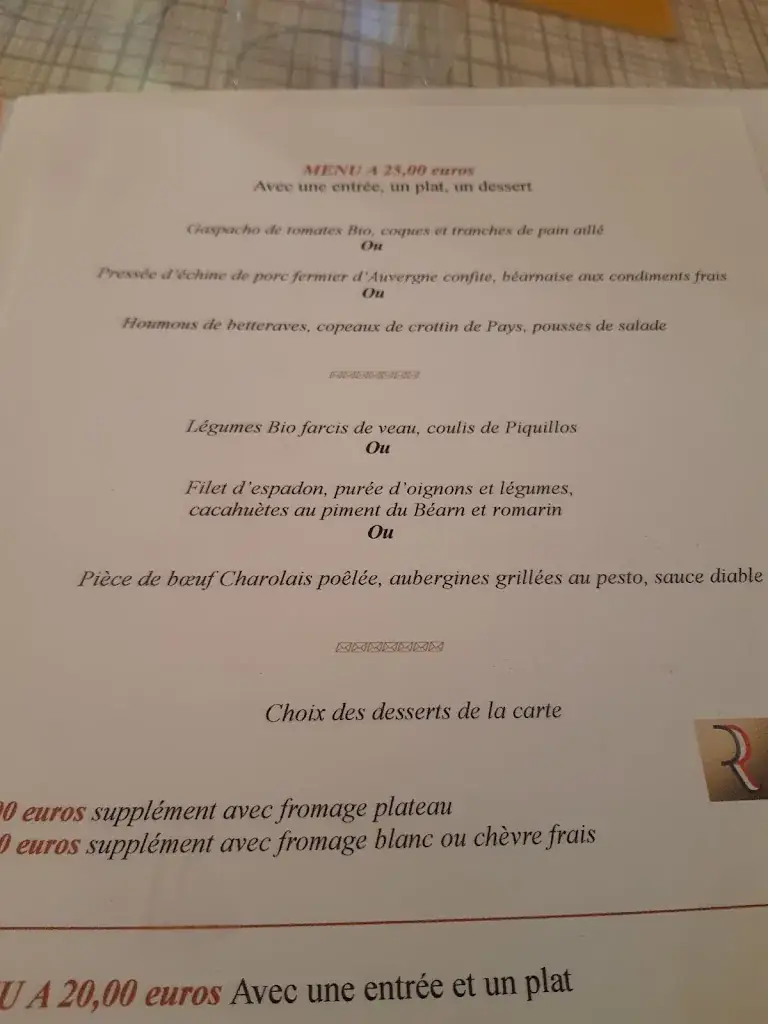 Menu_Restaurant Le Bengy_Varennes-Vauzelles_image_1