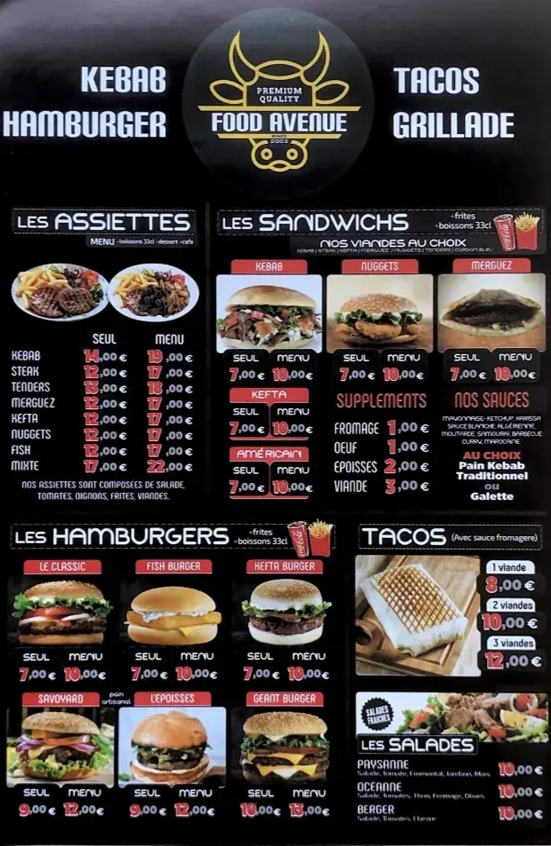 Menu_Food Avenue_Venarey-les-Laumes_image_1