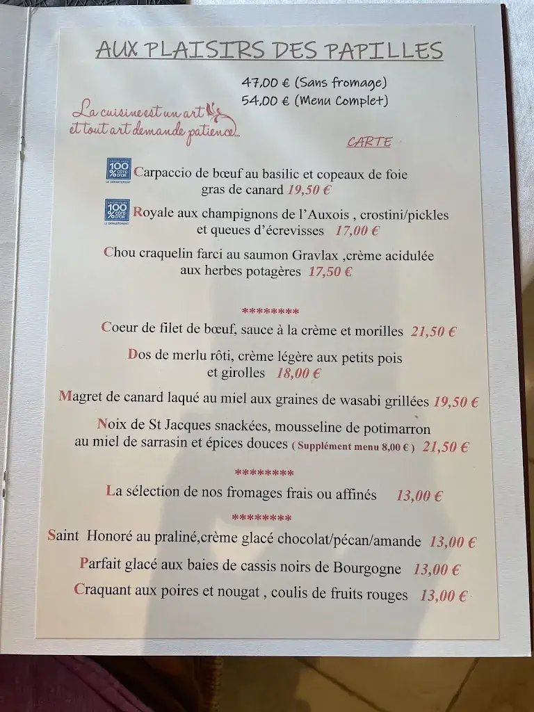 Menu_Régis Bolâtre | Auberge du Cheval Blanc_Alise-Sainte-Reine_image_2
