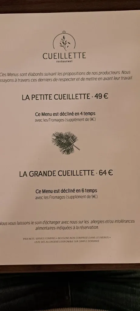 Menü_CUEILLETTE RESTAURANT_Cesson-Sévigné_Bild_3