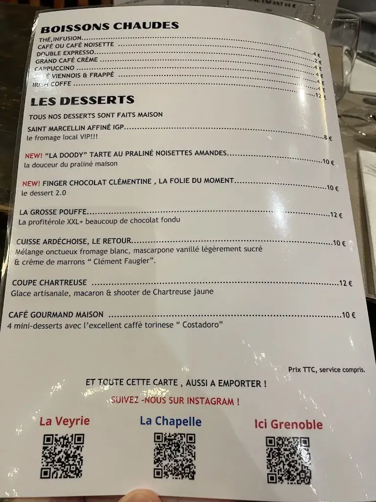 Menu_Restaurant La Veyrie vendredi soir_Bernin_immagine_2