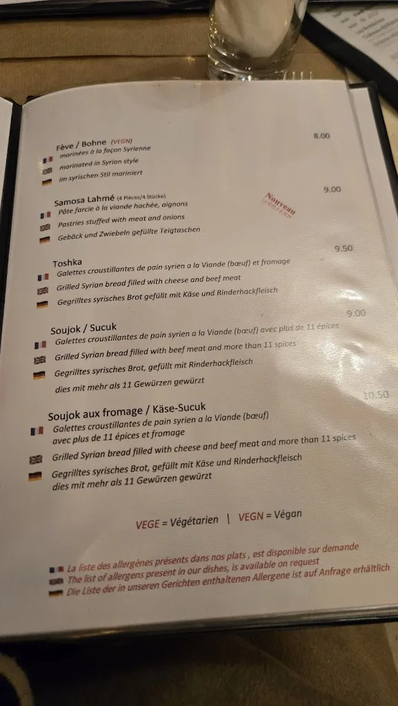 Menu_Délices d'Alep_Tournus_image_3