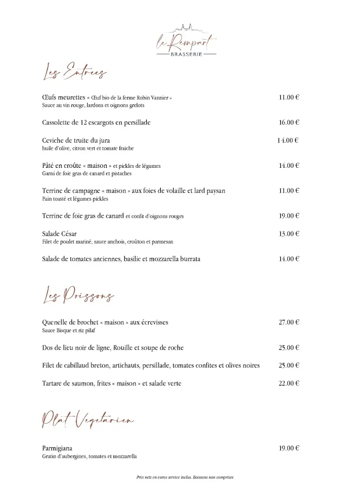 Menü_Restaurant Le Rempart à Tournus_Tournus_Bild_1