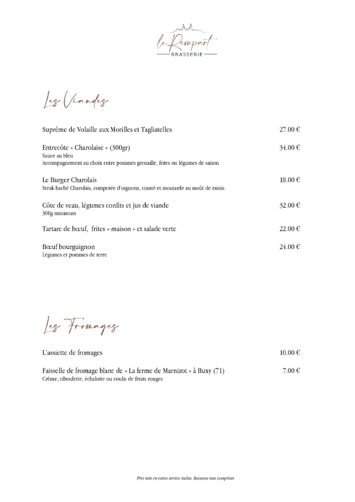Menü_Restaurant Le Rempart à Tournus_Tournus_Bild_2