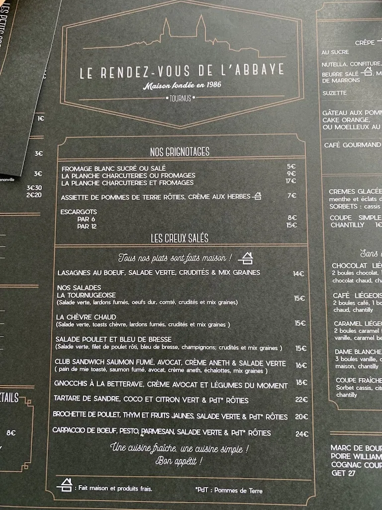 Menu_Le Rendez-Vous de l'Abbaye_Tournus_image_1