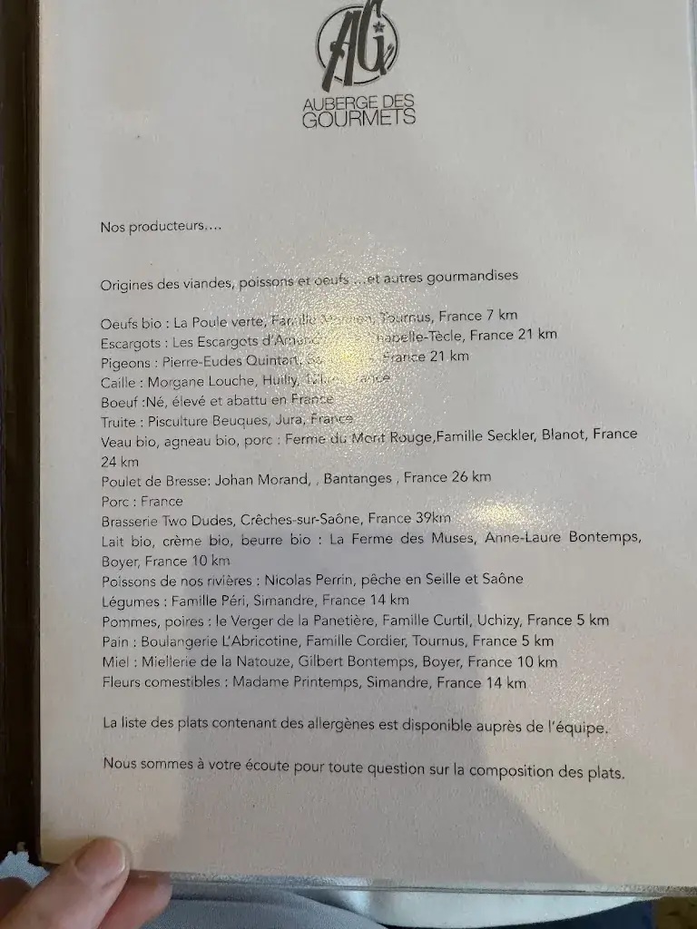 Menu_Auberge des Gourmets_Villars_image_1
