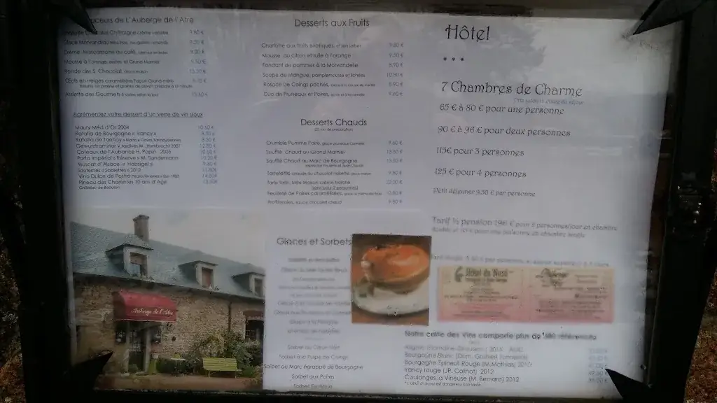 Menu_Auberge de l'Atre_Quarré-les-Tombes_image_1
