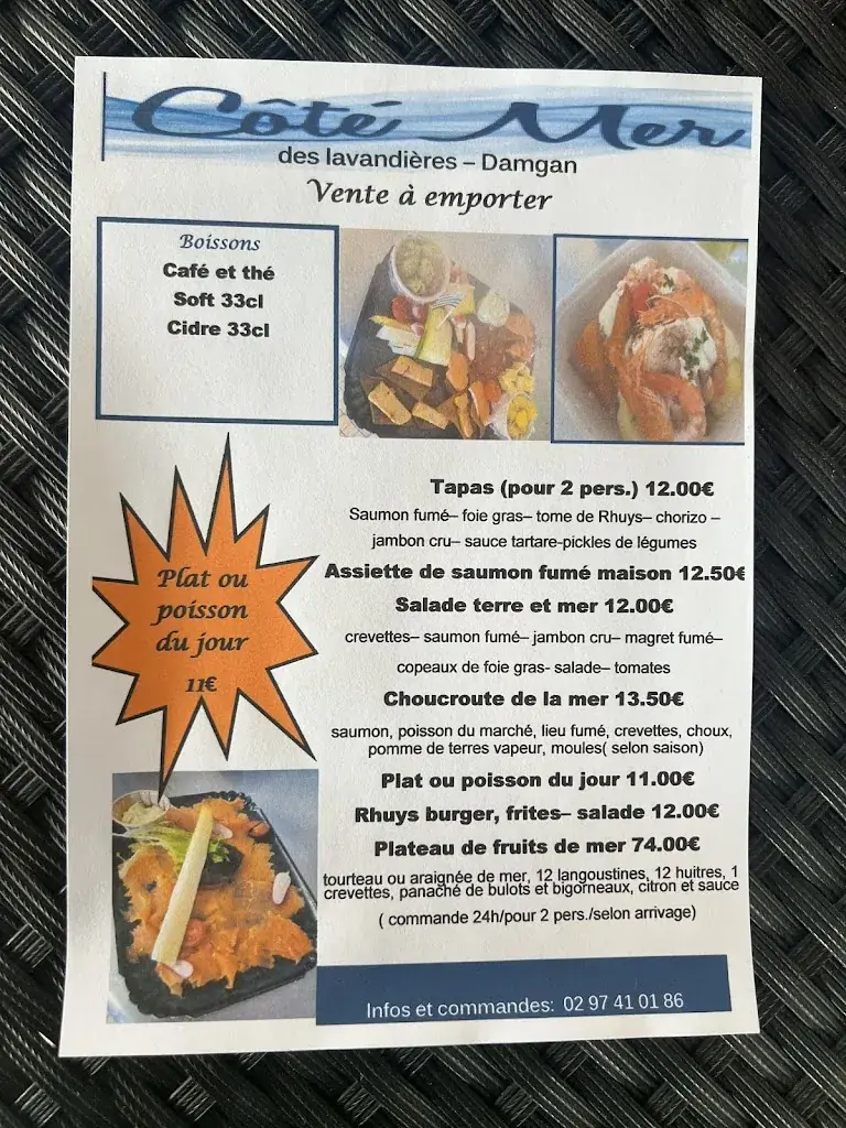 Menu_Côté Mer des Lavandières_Damgan_image_2