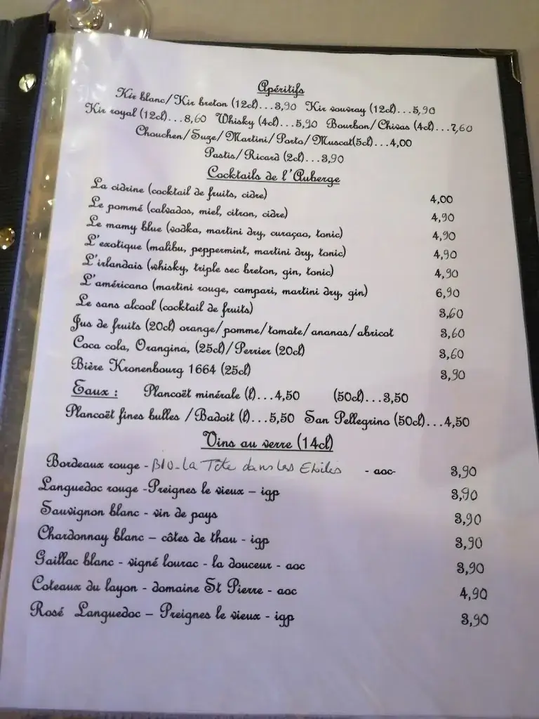 Menu_L'Auberge Saint Louis_Vitré_image_3