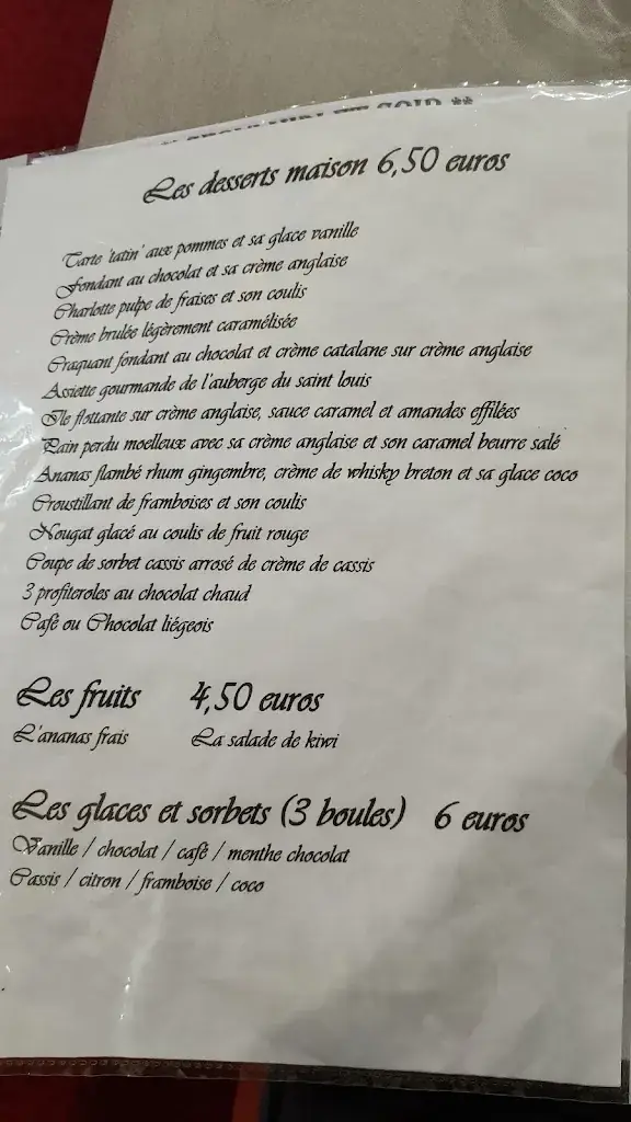 Menu_L'Auberge Saint Louis_Vitré_image_4