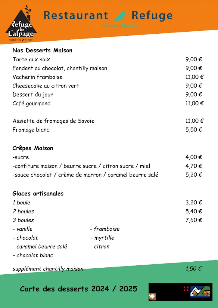 Menu_Refuge Restaurant de l'Alpage_Beaufort_image_1
