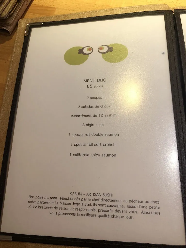 Menu_Restaurant Kabuki_Auray_immagine_1