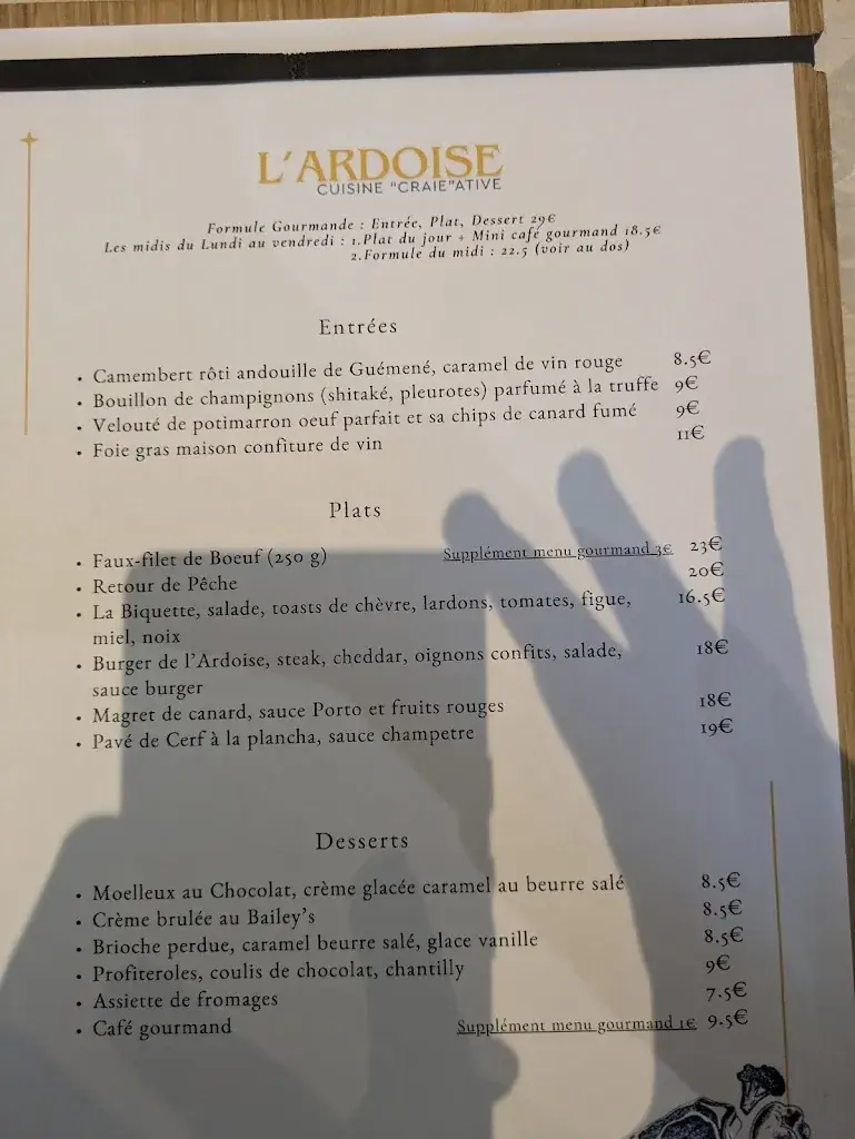 Menu_Hôtel Brocéliande - Restaurant L'Ardoise_Bédée_immagine_1