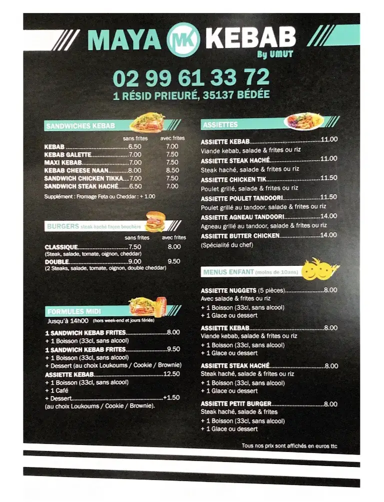 Menu_Maya Kebab | Bédée_Bédée_image_2